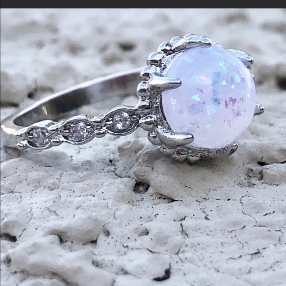 Jewelry - Fire opal and silver filled ring, size 8